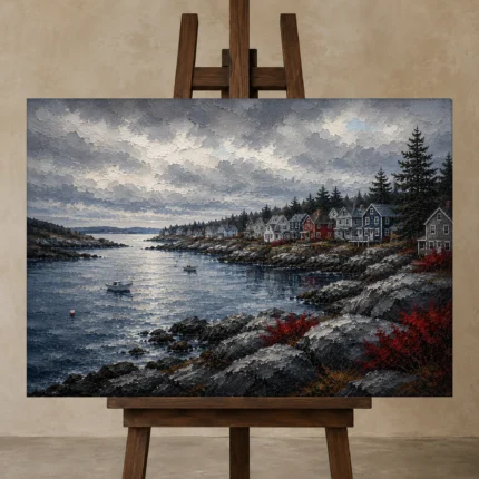 Premium Wall Art Yatay Html Edition – CP-US-NEC-H-005 displayed on a studio easel