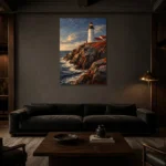 Premium Wall Art Dikey Html Edition – CP-US-NEC-V-001 shown in a warm modern interior