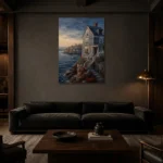 Premium Wall Art Dikey Html Edition – CP-US-NEC-V-002 shown in a warm modern interior