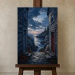 Premium Wall Art Dikey Html Edition – CP-US-NEC-V-004 displayed on a studio easel