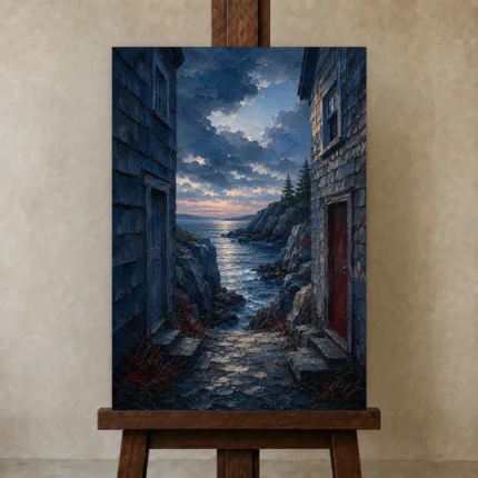 Premium Wall Art Dikey Html Edition – CP-US-NEC-V-004 displayed on a studio easel