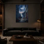 Premium Wall Art Dikey Html Edition – CP-US-NEC-V-004 shown in a warm modern interior