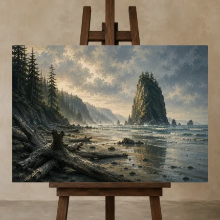 Premium Wall Art Yatay Html Edition – CP-US-PF-H-001 displayed on a studio easel