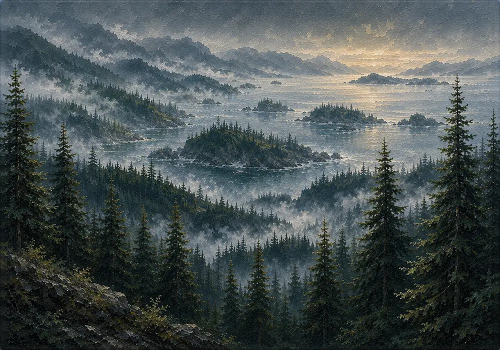 Pacific Procession Pacific Northwest Wall Art Pacific Frontier Art Print