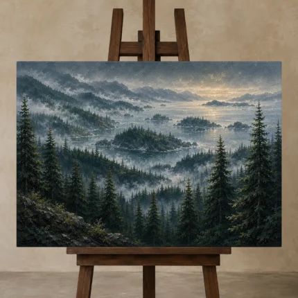 Premium Wall Art Yatay Html Edition – CP-US-PF-H-002 displayed on a studio easel