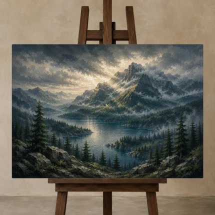 Premium Wall Art Yatay Html Edition – CP-US-PF-H-003 displayed on a studio easel