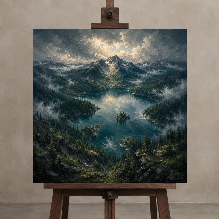 Premium Wall Art Kare Html Edition – CP-US-PF-S-003 displayed on a studio easel