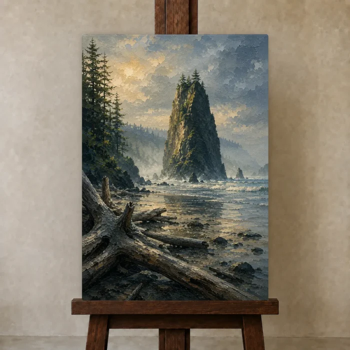 Premium Wall Art Dikey Html Edition – CP-US-PF-V-001 displayed on a studio easel