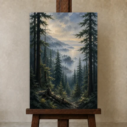 Premium Wall Art Dikey Html Edition – CP-US-PF-V-002 displayed on a studio easel