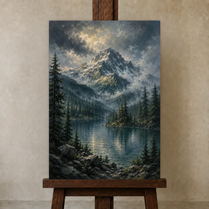 Premium Wall Art Dikey Html Edition – CP-US-PF-V-003 displayed on a studio easel
