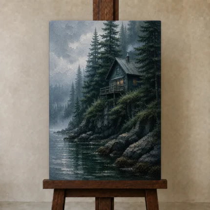 Premium Wall Art Dikey Html Edition – CP-US-PF-V-005 displayed on a studio easel