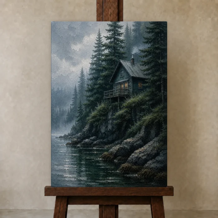 Premium Wall Art Dikey Html Edition – CP-US-PF-V-005 displayed on a studio easel