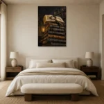 Premium Wall Art Dikey Html Edition – DARKACADEMİA0826001 showcased in an elegant minimalist interior