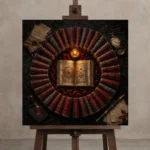 Premium Wall Art Kare Html Edition – DARKACADEMİA0826004 displayed on a studio easel