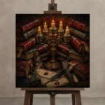 Premium Wall Art Kare Html Edition – DARKACADEMİA0826006 displayed on a studio easel