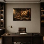 Premium Wall Art Yatay Html Edition – DARKACADEMİA0826007 displayed in a contemporary gallery-inspired room