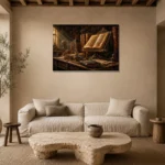 Premium Wall Art Yatay Html Edition – DARKACADEMİA0826007 presented in a sophisticated home setting