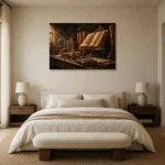 Premium Wall Art Yatay Html Edition – DARKACADEMİA0826007 showcased in an elegant minimalist interior