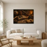 Premium Wall Art Yatay Html Edition – DARKACADEMİA0826008 styled in a refined neutral interior