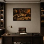 Premium Wall Art Yatay Html Edition – DARKACADEMİA0826008 displayed in a contemporary gallery-inspired room