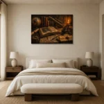 Premium Wall Art Yatay Html Edition – DARKACADEMİA0826008 showcased in an elegant minimalist interior