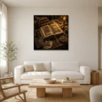 Premium Wall Art Kare Html Edition – DARKACADEMİA0826014 styled in a refined neutral interior