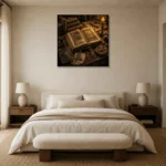 Premium Wall Art Kare Html Edition – DARKACADEMİA0826014 showcased in an elegant minimalist interior