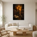 Premium Wall Art Dikey Html Edition – DARKACADEMİA0826016 styled in a refined neutral interior