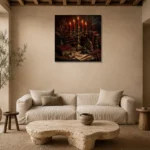 Premium Wall Art Kare Html Edition – DARKACADEMİA0826020 presented in a sophisticated home setting