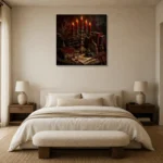 Premium Wall Art Kare Html Edition – DARKACADEMİA0826020 showcased in an elegant minimalist interior
