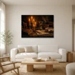 Premium Wall Art Yatay Html Edition – DARKACADEMİA0826022 styled in a refined neutral interior