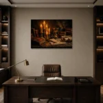 Premium Wall Art Yatay Html Edition – DARKACADEMİA0826022 displayed in a contemporary gallery-inspired room