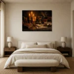 Premium Wall Art Yatay Html Edition – DARKACADEMİA0826022 showcased in an elegant minimalist interior