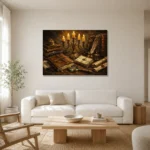 Premium Wall Art Yatay Html Edition – DARKACADEMİA0826024 styled in a refined neutral interior