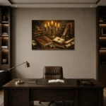 Premium Wall Art Yatay Html Edition – DARKACADEMİA0826024 displayed in a contemporary gallery-inspired room