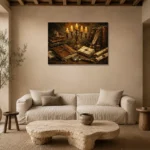Premium Wall Art Yatay Html Edition – DARKACADEMİA0826024 presented in a sophisticated home setting