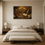 Premium Wall Art Yatay Html Edition – DARKACADEMİA0826024 showcased in an elegant minimalist interior