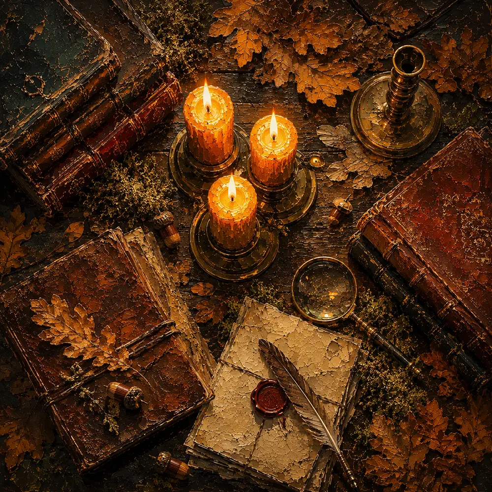 Autumn Ember Dark Academia Fall Decor Clay & Moss Art Print