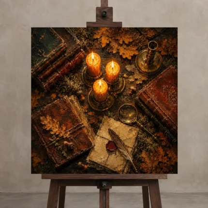 Premium Wall Art Kare Html Edition – DARKACADEMİA0826028 displayed on a studio easel