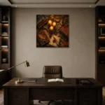 Premium Wall Art Kare Html Edition – DARKACADEMİA0826028 displayed in a contemporary gallery-inspired room