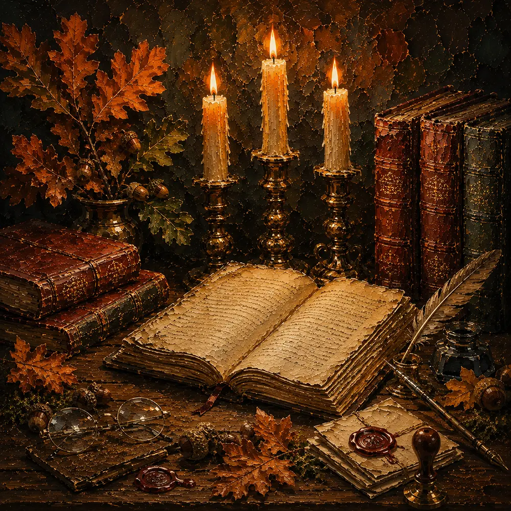 Harvest Chronicle dark academia fall decor Clay & Moss Art Print