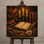 Premium Wall Art Kare Html Edition – DARKACADEMİA0826030 displayed on a studio easel