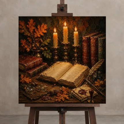 Premium Wall Art Kare Html Edition – DARKACADEMİA0826030 displayed on a studio easel