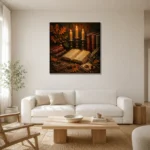 Premium Wall Art Kare Html Edition – DARKACADEMİA0826030 styled in a refined neutral interior