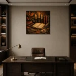 Premium Wall Art Kare Html Edition – DARKACADEMİA0826030 displayed in a contemporary gallery-inspired room