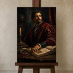 Premium Wall Art Dikey Html Edition – DARKACADEMİA0826032 displayed on a studio easel