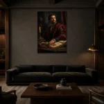 Premium Wall Art Dikey Html Edition – DARKACADEMİA0826032 shown in a warm modern interior