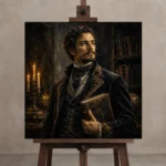Premium Wall Art Kare Html Edition – DARKACADEMİA0826034 displayed on a studio easel
