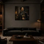 Premium Wall Art Kare Html Edition – DARKACADEMİA0826034 shown in a warm modern interior