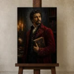 Premium Wall Art Dikey Html Edition – DARKACADEMİA0826037 displayed on a studio easel